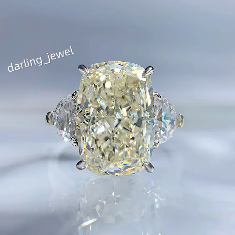 Korean New S925 Silver 9 * 13mm White G Pigeon Egg High Carbon Diamond Ring Fashion Simple Ring Fashion Jewelry