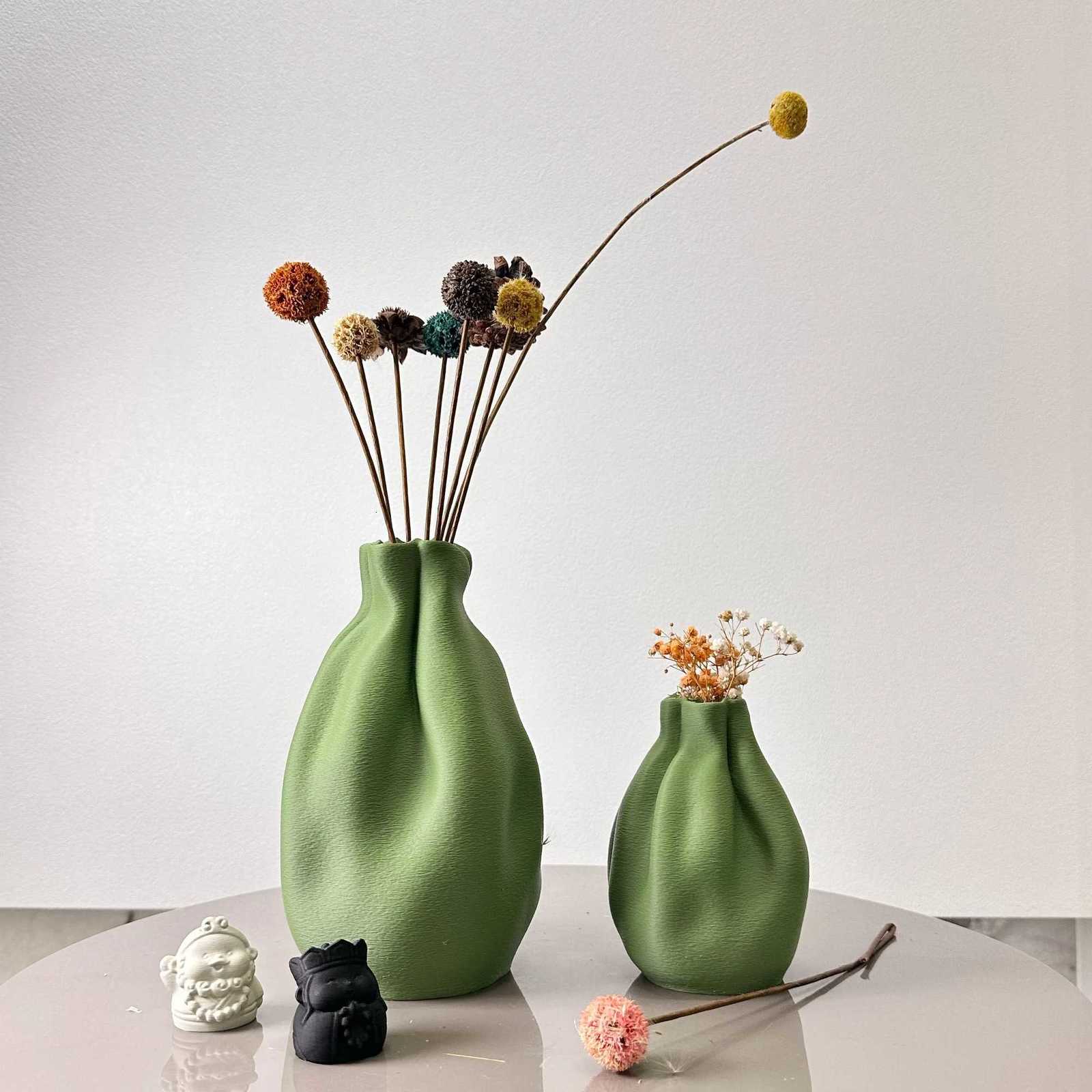 2-Piece Set of Fabric Vase Dried Flower Vase Suitable for Home Decoration Vase Ornaments Office Decoration Vase Ornaments Best Holiday Gift C251124