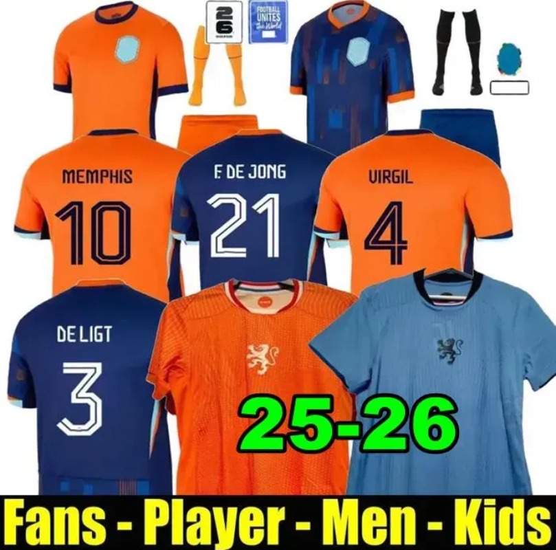 2025 2026 Soccer Jersey Euro Cup 25 Dutch National Team Football Shirt Men Kids Kit Full Set Home Away MEMPHIS XAVI GAKPO NETHErlANds European HoLLAnd Club 1988 Retro