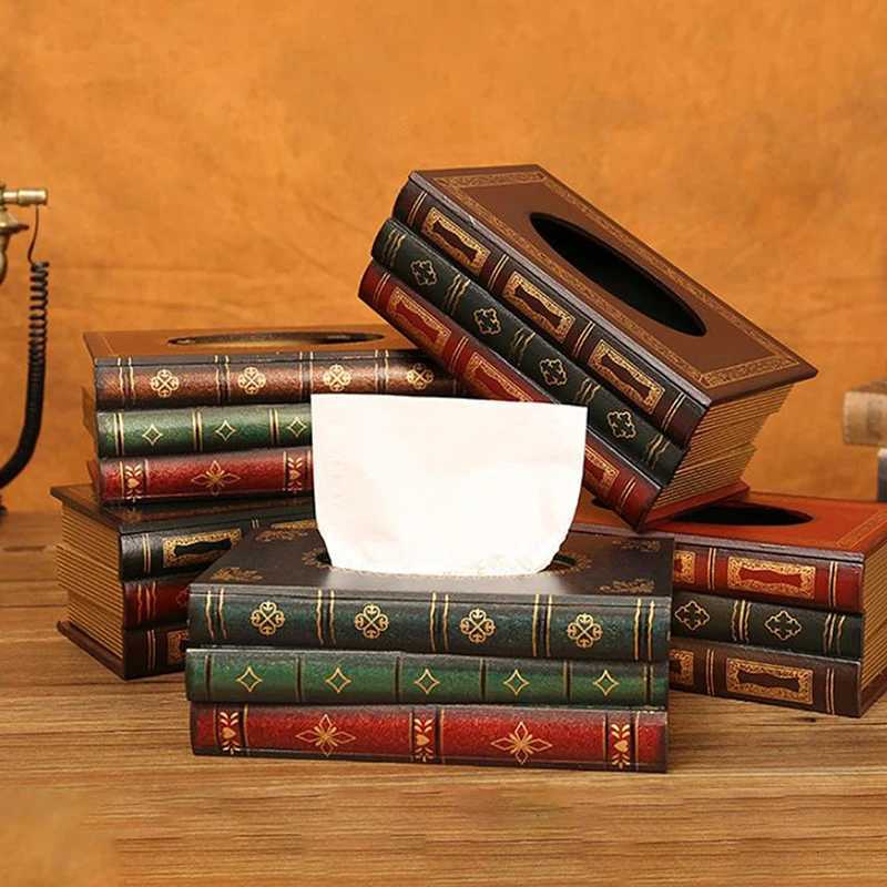 Luxury Book Style Tissue Box Napkin Holder Case Paper Box Container Fashion Hotel Storage Box Home Table Decoration OrnamentsM251124