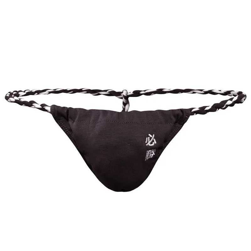 New Arrival Mens underwear cotton rope mens rope belt mens underwear thong embroidered Japanese sumo Tanga Hombre underwear thong Z250424
