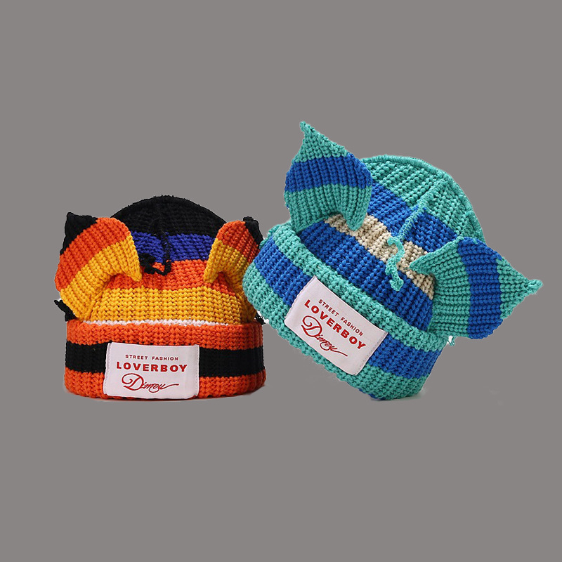 Thickened woolen hat Cute pig ears knitted hat Y2K designer beanie bonnet winter hat luxe mens beanie designer winter hat beanie men hats designers wo - view 7