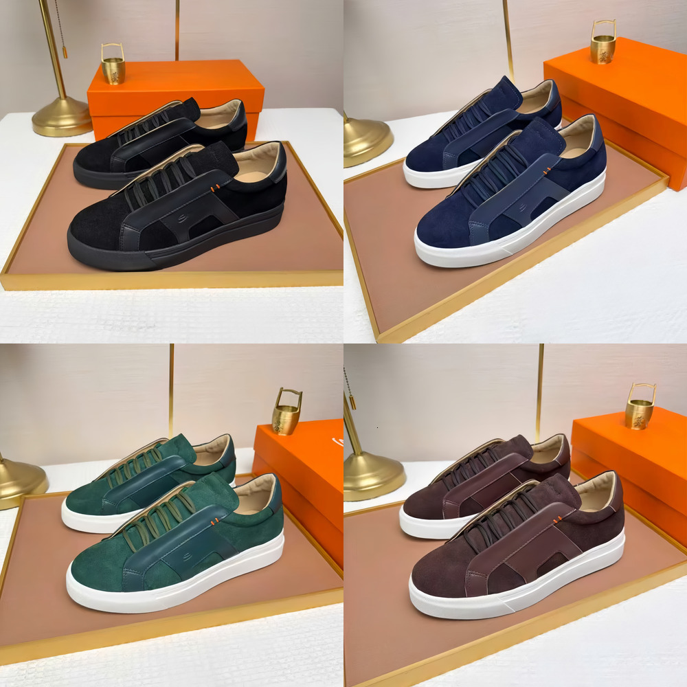 High quality Lux Santonis Dress Designer Shoes sac Men soft Lace-Up Business Casual Party Suede Leather Women Sneakers Formal Trainers Outdoor walk Shoe