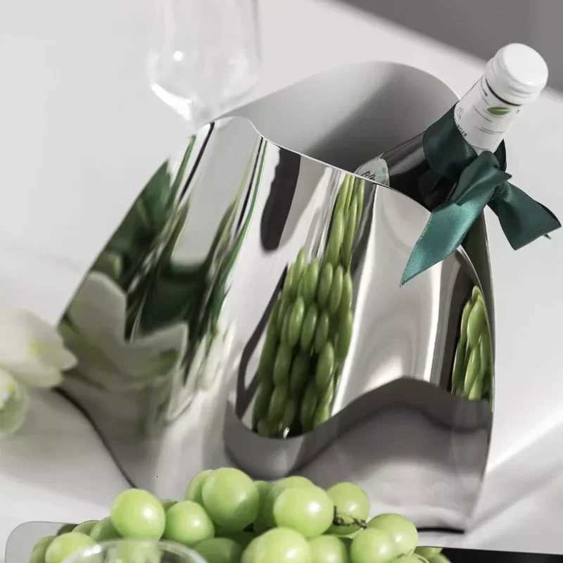 Luxury Mirror Stainless Steel Ice Bucket Vase Metal Champagne Bucket Suitable for Bar Family Restaurant Party Decoration C251124
