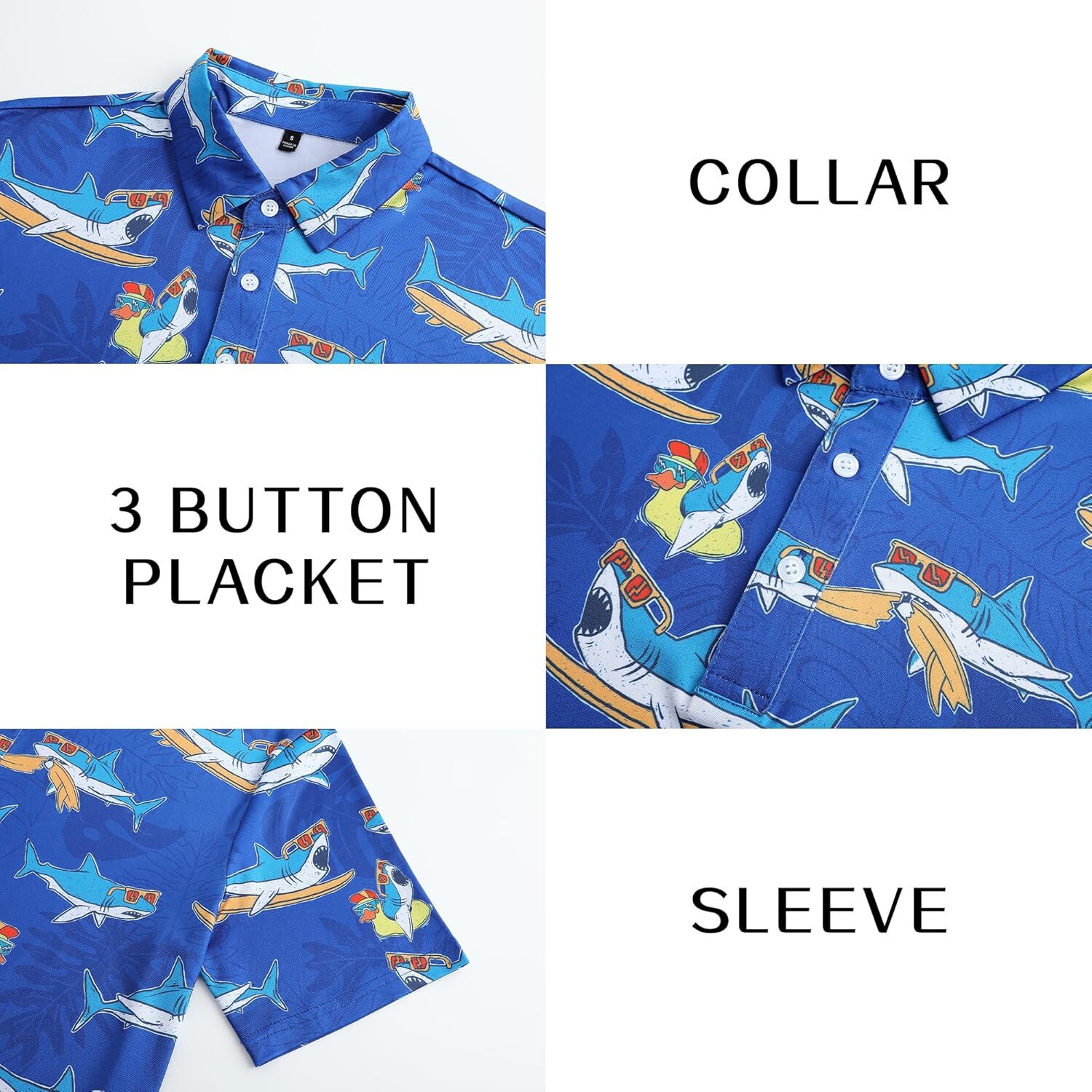 Mens Polo shirt Golf Shirts for Men Dry Fit Short Sleeve Print Performance Moisture Wicking Golf Polo Shirts Fashion print trend