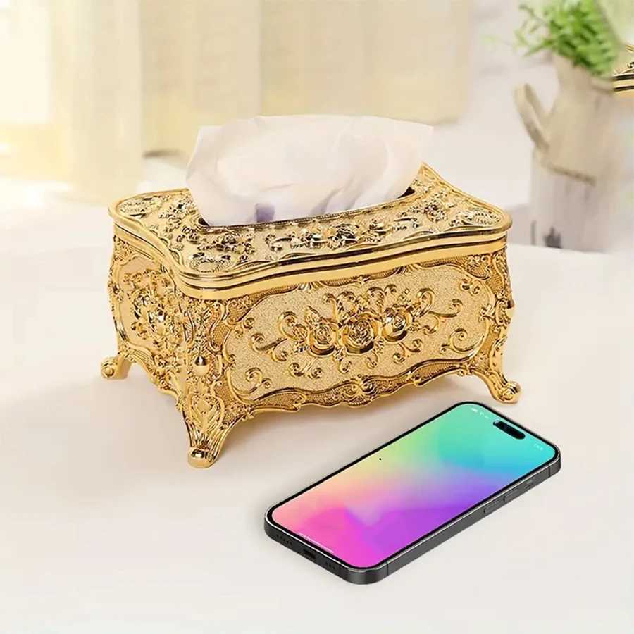 European Rose Tissue Box For Home Kitchen Living Room Bedroom Hotel Restaurant Napkin Extraction Box Plastic Storage BoxM251124