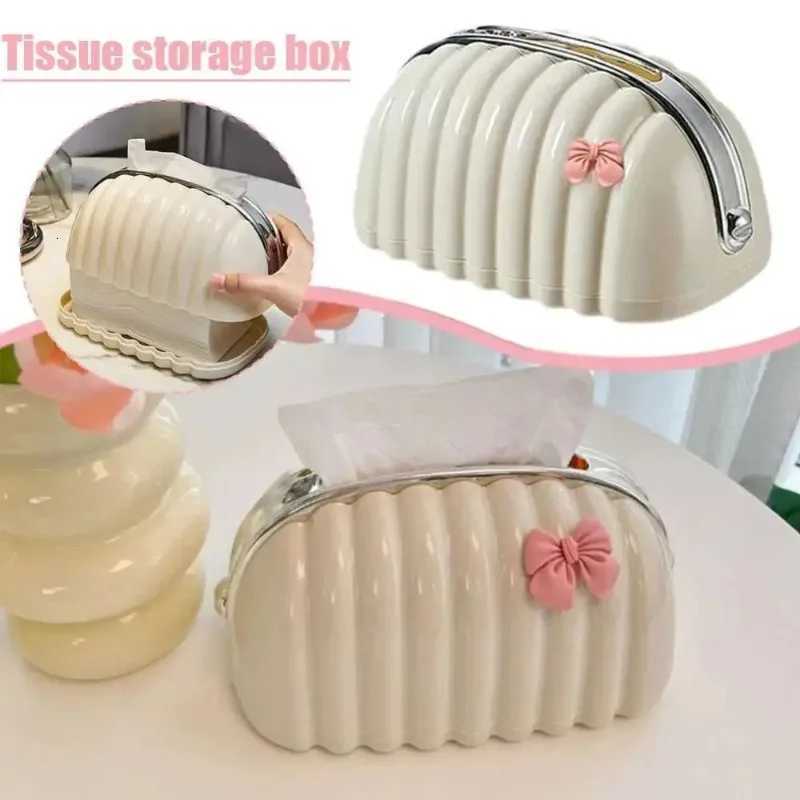 Simple Irregular Cloud Shape Tissue Box with Spring Inside Home Living Room Light luxury Shell Spring Paper Box HolderM251124