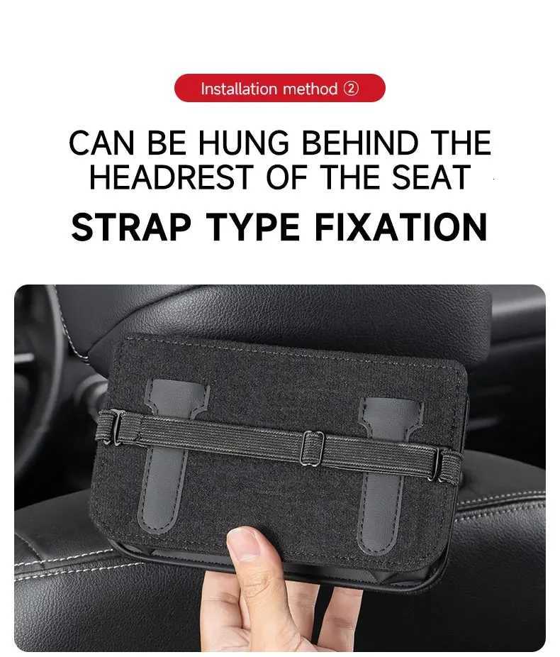 Car Tissue Box Holder with Fix Strap Microfiber Leather Car Center Console Armrest Napkin Box Sun Visor Backseat Tissue CaseM251124