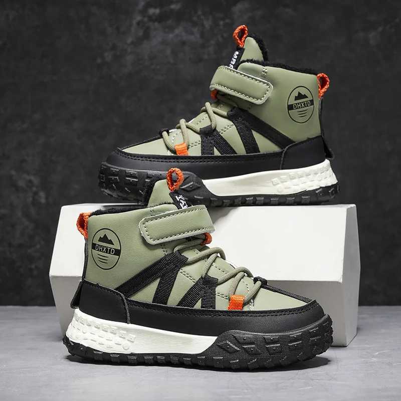 Winter Boys Snow Boots Warm Outdoor Sneaker Fashion Thick Sole Kids Combat Boots Children Cotton Sports Shoes for Boy L251124