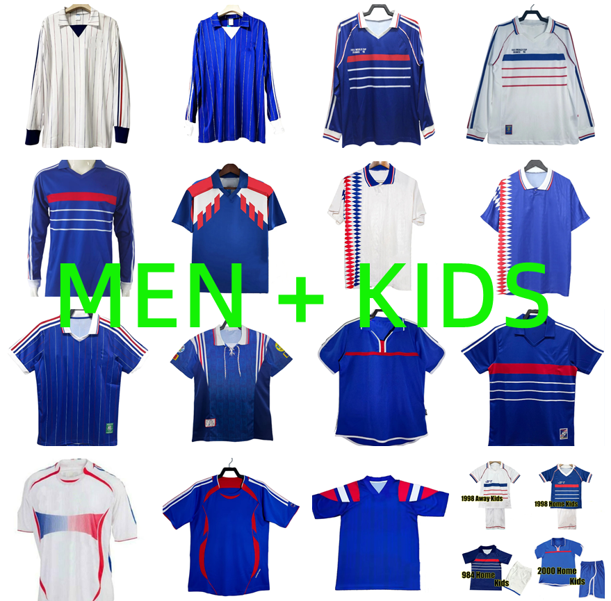1982 1984 1996 1988 1998 2004 RETRO French soccer jerseys 2006 2000 2010 MBAPPE REZEGUET DESAILLY ZIDANE HENRY MAILLOT PLATINI Trezeguet Football shirt Men kids kit