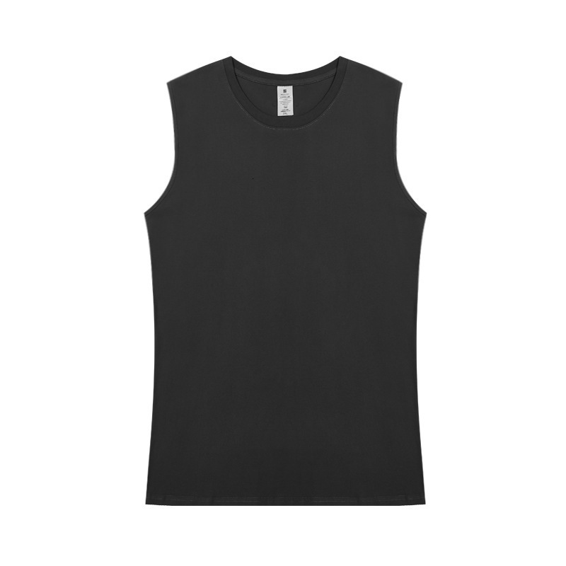 Solid Color American Style Amikaki Sleeveless T-Shirt With A Camisole Shoulder, Men's Sports And Fitness Vest, Pure Cotton White Short Sleeved Sw