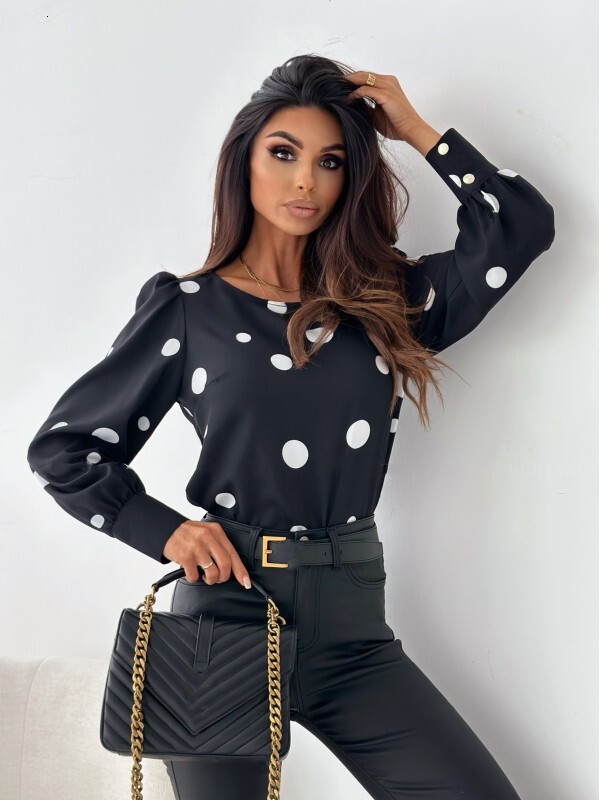 2023 womens autumn top long sleeved shirt printed shirt for women