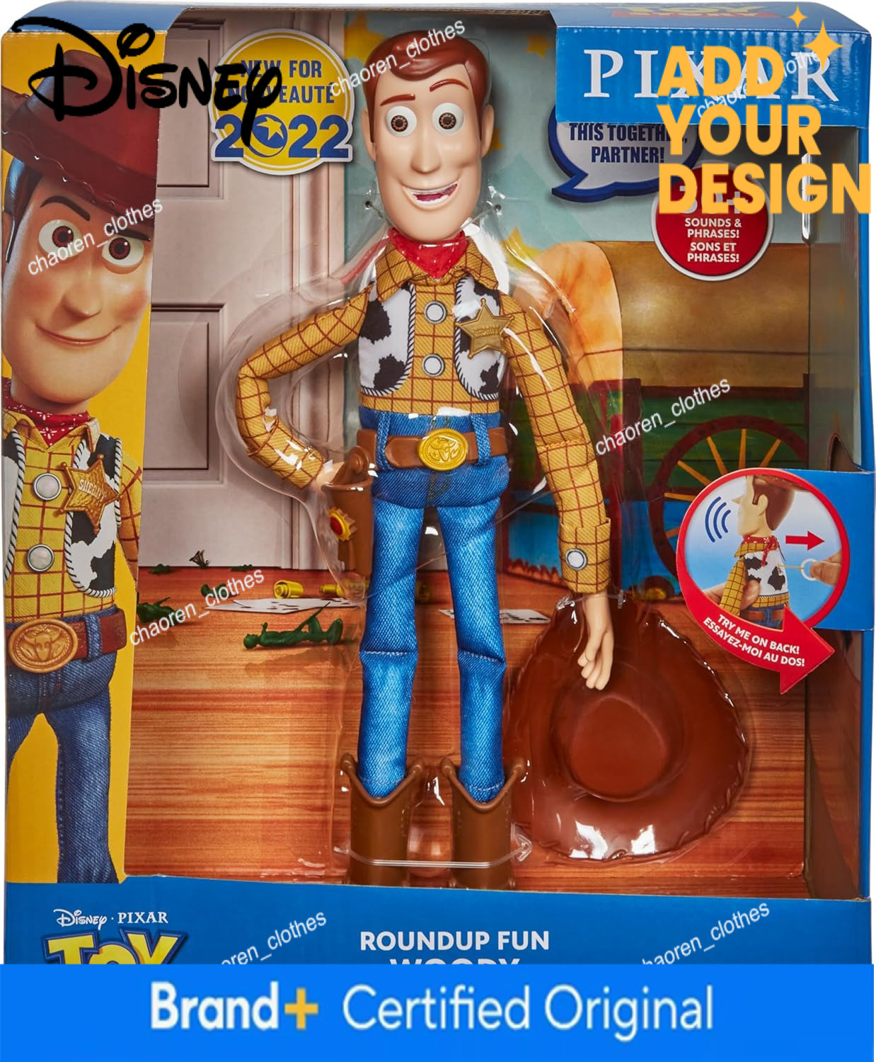 Mattel Disney Pixar Toy Story Talking Woody Action Figure Accessory, Roundup Fun 12-inch Collectible with 30+ Sounds & Phrases