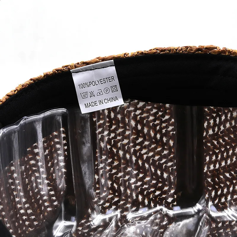 Paper straw hat simple breathable summer leather hat lightweight womens mens s boy hat outdoor flat sun hat khaki navy hat 250423