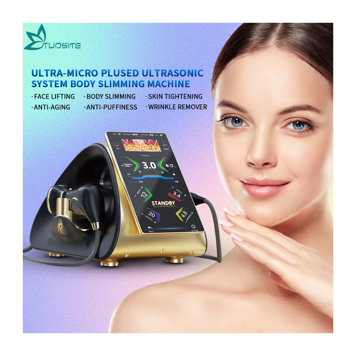 Two Handles 2 in 1 Hifu 22d Max Non-invasive Machine 13d U-ltherapy Face Lifting Hifu Machine for Wrinkle Remover Tighten Waist