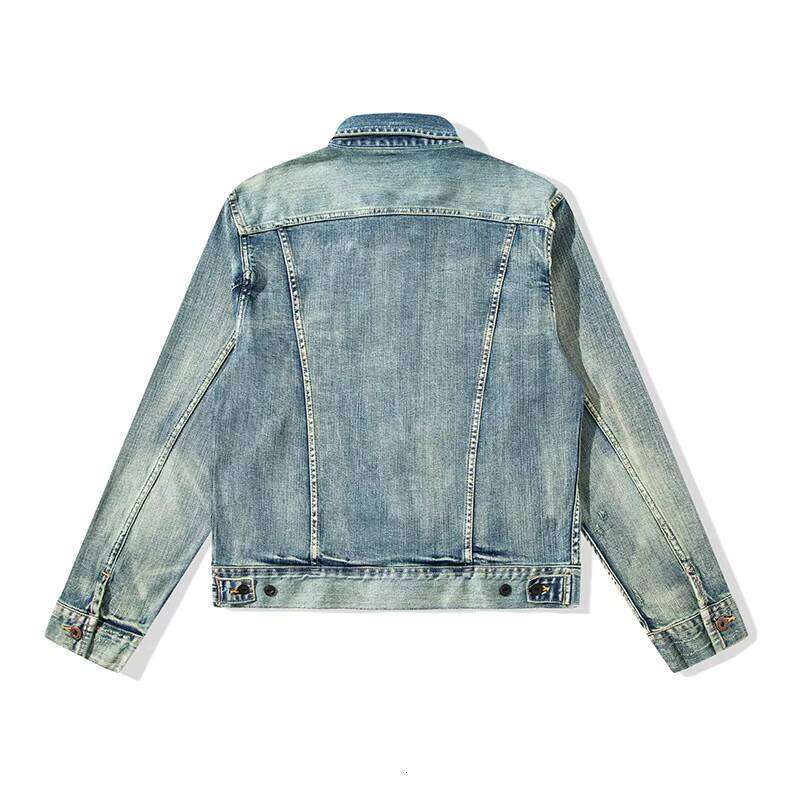 High Quality Men's Casual Vintage Washed Distressed Button up Work Denim Jacket