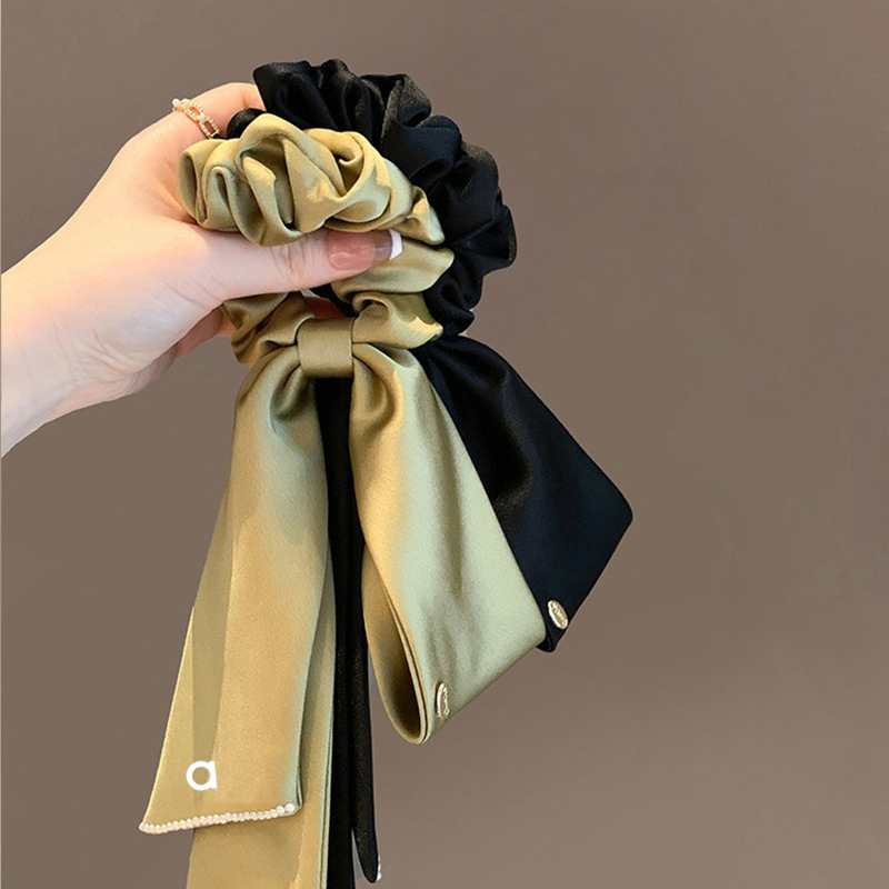 Yoga Ring Tie Rope Headrope Advanced Style Bow Knot Ribbon Scarf Large Intestine Women Accessories Fashion Elastic Circle Hair Band