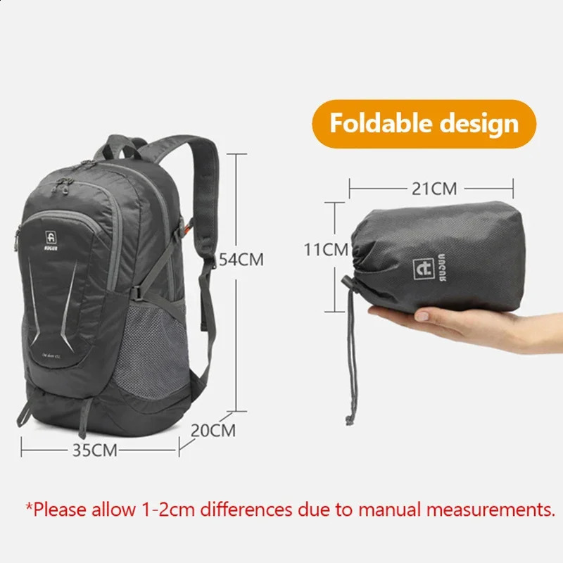 MARKROYAL Waterproof Climbing Bags Unsex Outdoor Backpack Foldable 45L Shopping Cycling Rucksack Travel Backpack Drop 250417