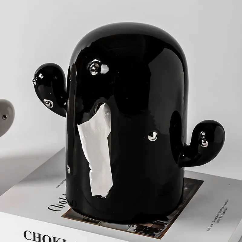 Ceramic Living Room Simple Tissue Box High-End Feeling Cactus Desktop Paper BoxM251124