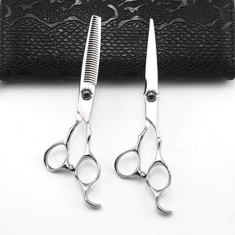 440C 6Inch High-End Professional Straight Snips Thinning Shear Salon Stylist Hair Scissors Set