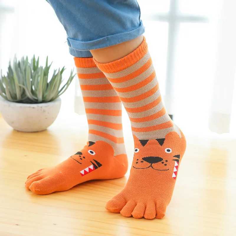 3 Pairs 3-12y Kids Toe SOCKS Girls Boys Five Finger SOCKS Autumn Winter High Tube Cotton Crew SOCKS Cute KAWaii G251124