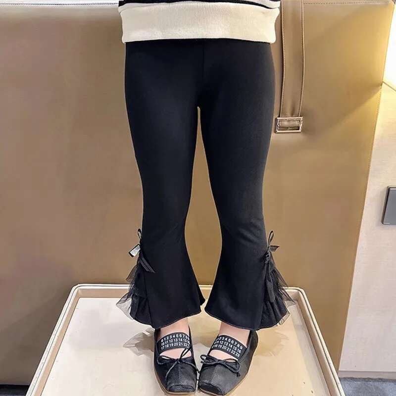 Fashion Baby Girls Cute Elegant Solid Color Boot Cut Flare Spring Pants Bottoms Trousers for Kids Clothes