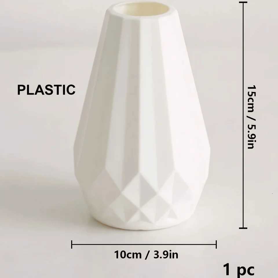 European-style Simulated Plastic Vase Ornaments Rhombic Vases Fresh And Simple Flower Arrangements Minimst Vases C251124