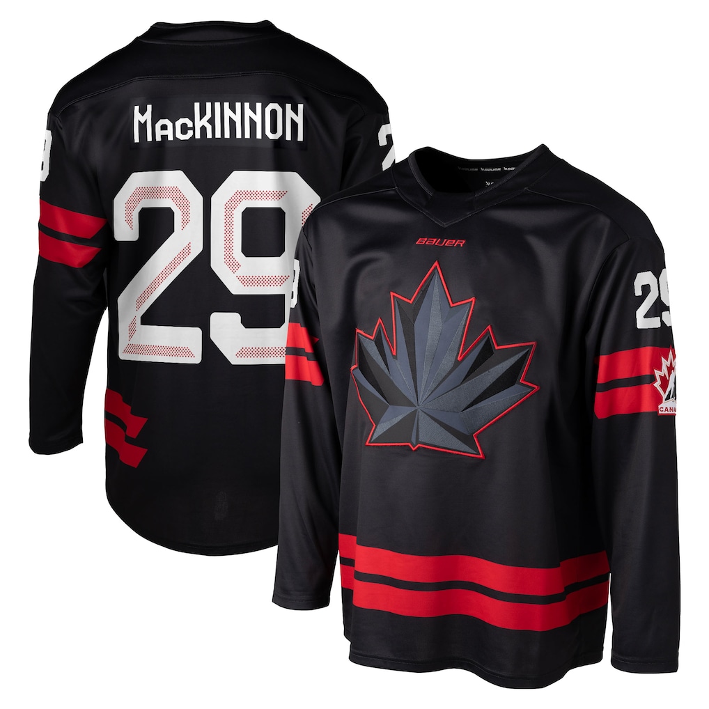 2026 Team Canada Mcdavid 97 Crosby 87 Mackinnon 29 Makar 8 Point 21 Reinhart 13 Jersey Hockey Jerseys Red And Black Color Size S-XXXL Stitched Men's Jersey Fanatic