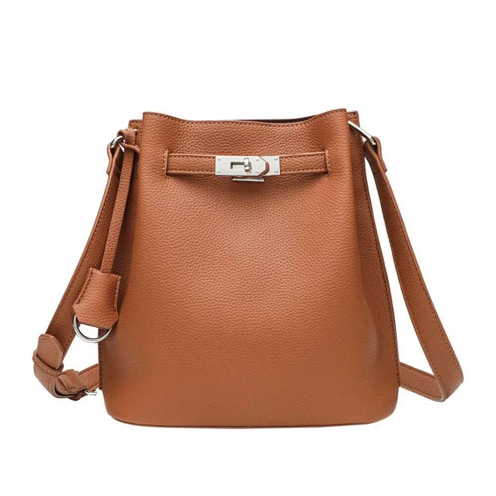 New Casual Single Vertical Horseshoe Shoulder Oblique Span Portable Women's Small Bucket Bag
