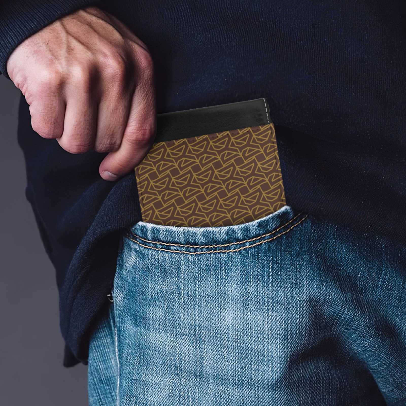 NXY Men Foldable Wallets Picture Coin Slim Purses Business Money Credit Cards Holders Vintage Protection Capacity Bags