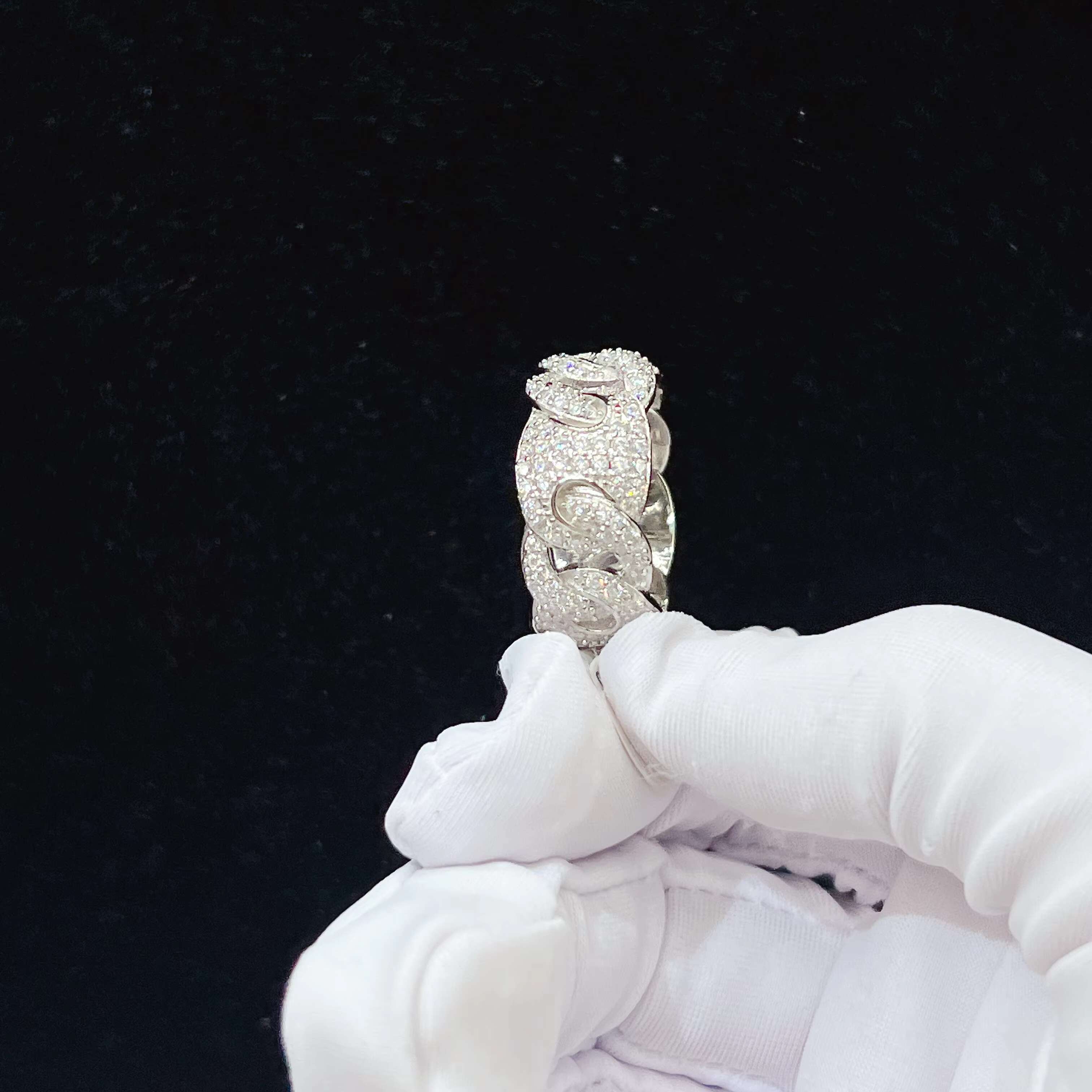 Wholesale Price Sterling Silver Luxury Ring Pass Tester VVS Moissanite Diamond Hip Hop Rings