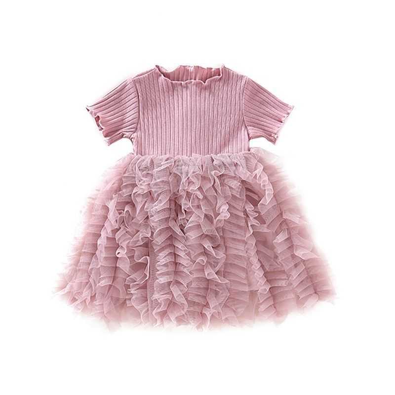 2025 Summer Dress New Childrens Clothing for Girls and Babies Princess Gauze Dress Stylish Fluffy Patchwork Cake Skirt Summer Dress Y250423vthj