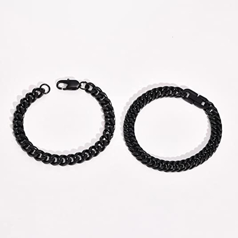 Stainless four sided grinding punk hip-hop personality domineering men's bracelet titanium steel melon seed buckle Cuban chain jewelry
