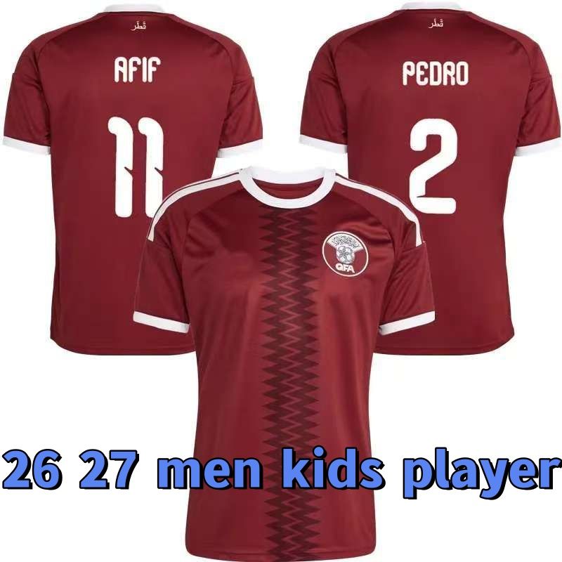 2026 Qatar soccer jersey 26 27 kram Afif Almoez Ali Junior Tarek Salman Homam Al-Amin Hasan Al-Haydos football shirts men kids kit home away top quality