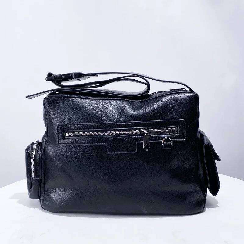 Designer Bag High-Quality Soft Leather Tote For Women's Luxury Design Y2k Motorcycle Bag Multi-Pocket One-Shoulder Handbag And Purse