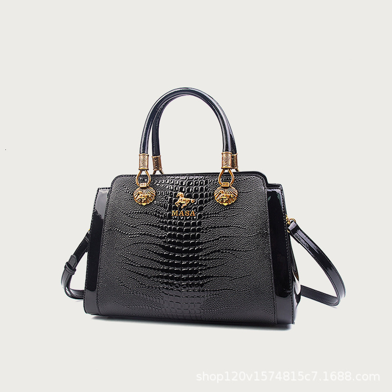 Massa Handbag Women S New Fashionable Tote Bag High End Feel Light Luxury Crocodile Pattern Single Shoulder Large Bag MASA Tote Bag