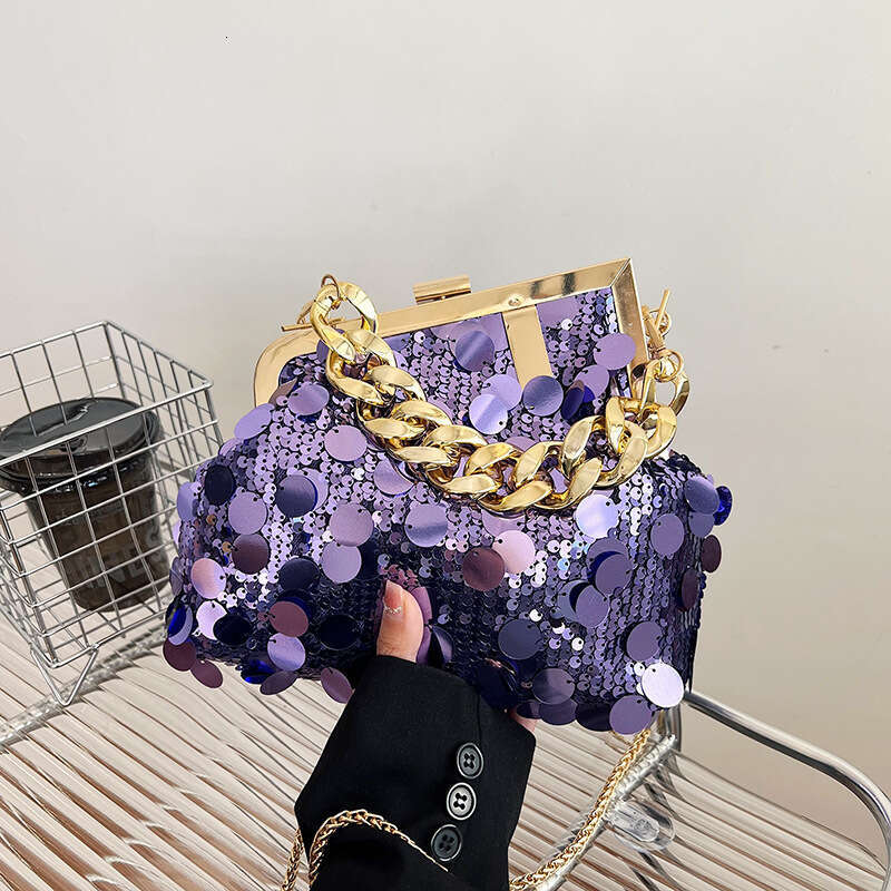 High End Luxury Sequin Chain For Women 2025 New Korean Version Trendy Fashion Women's Single Shoulder Crossbody Dinner Bag
