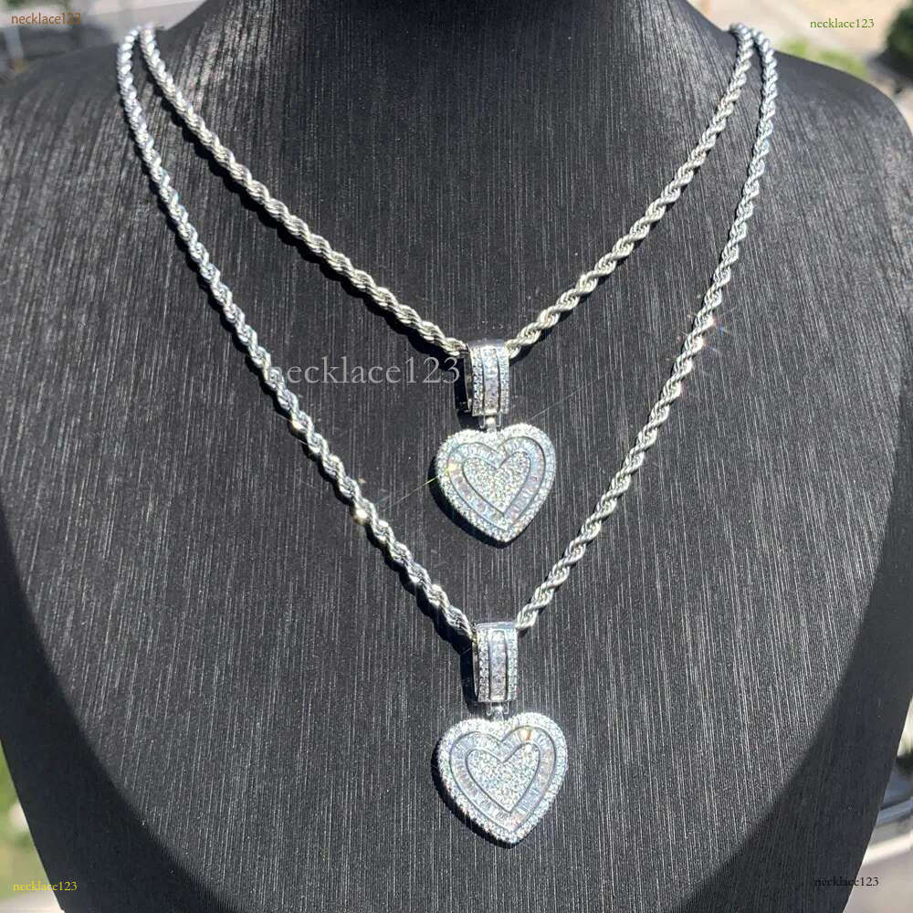 2025 New Fashion Lover Bg 5A Cz Heart Pendant Necklace Iced Out Cubic Zirconia Charm Hip Hop Jewelry for Girls Women Gift