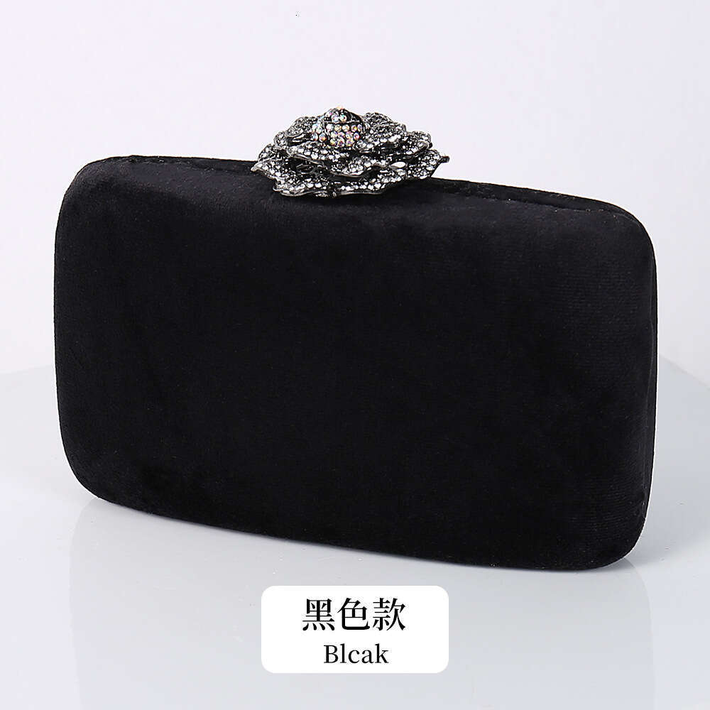 Dinner Bag Strict Selection Of High End Diamond Decoration Banquet Bag Women S Temperament Velvet Cloth Handbag Chain Strip Party Evening Dress Bag KQ