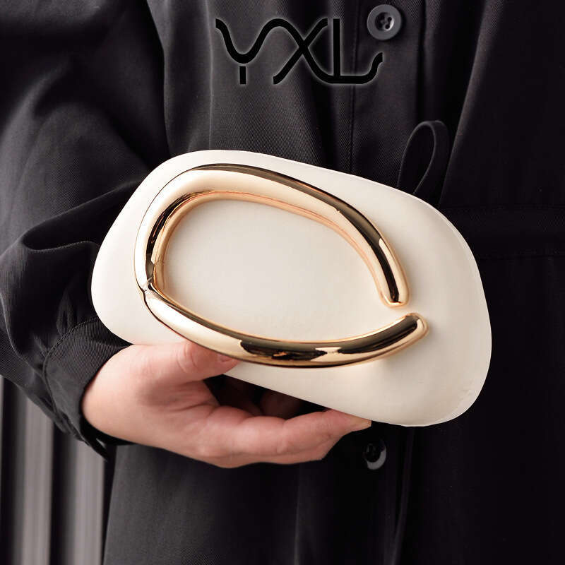 Dinner Bag Round Box Banquet PU Gold Fashion Handheld Bag KQ