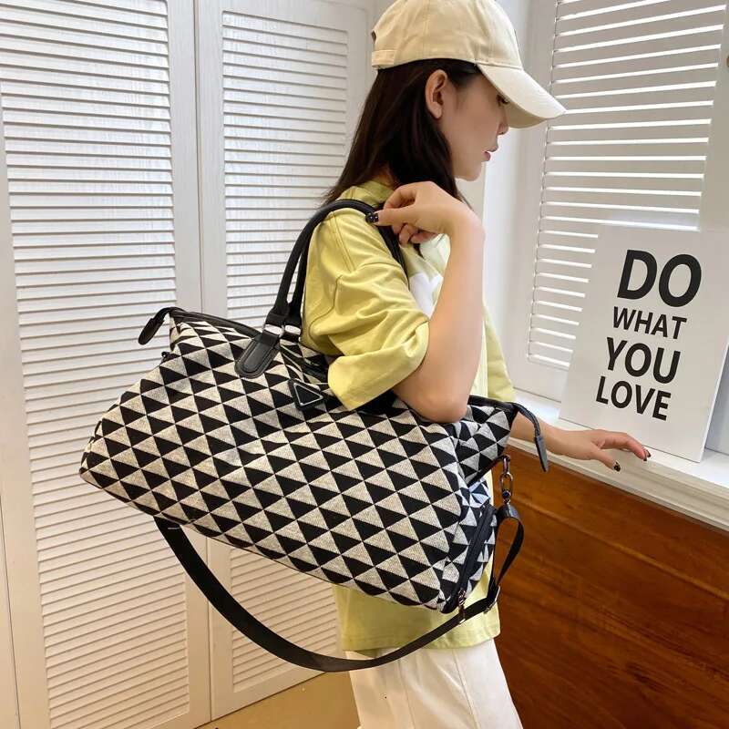 Designer Bag New Oxford Plaid Men's And Women's Hand-Held Crossbody Travel Fiess Bag