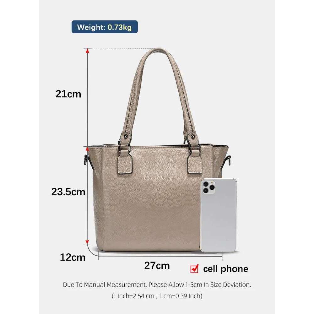 Designer Bag Zency Women Genuine Leather Bucket Shoulder Bags Multi Zipper Pockets Casual Handbags Crossbody Purses Ladies Tote Bag
