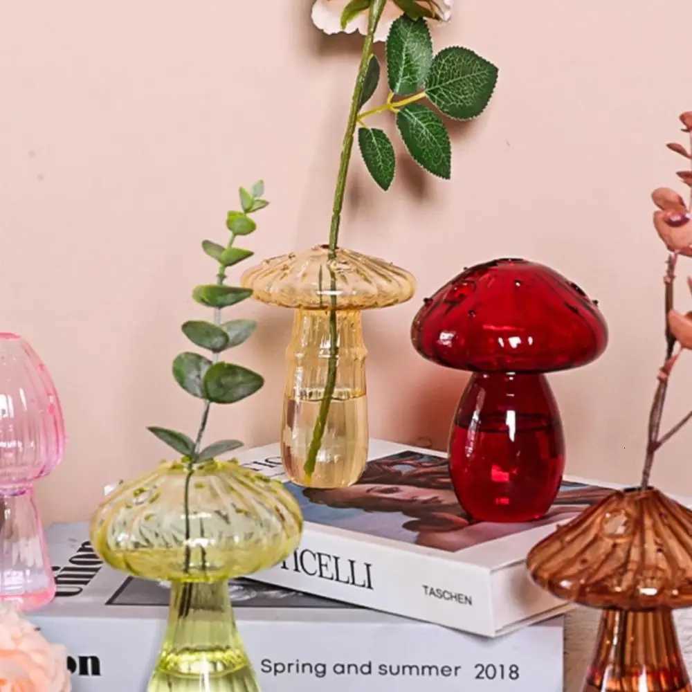 Simple Hydroponic Flower Bottle Transparent Glass Vase Mushroom Home Decoration Flower C251124