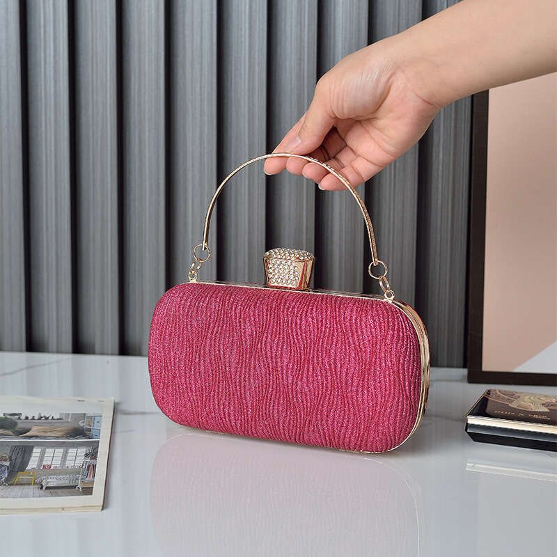 Dinner Bag New Pleated Shiny Banquet Handheld Evening Dress Rhinestone Bag Cheongsam Bag KQ