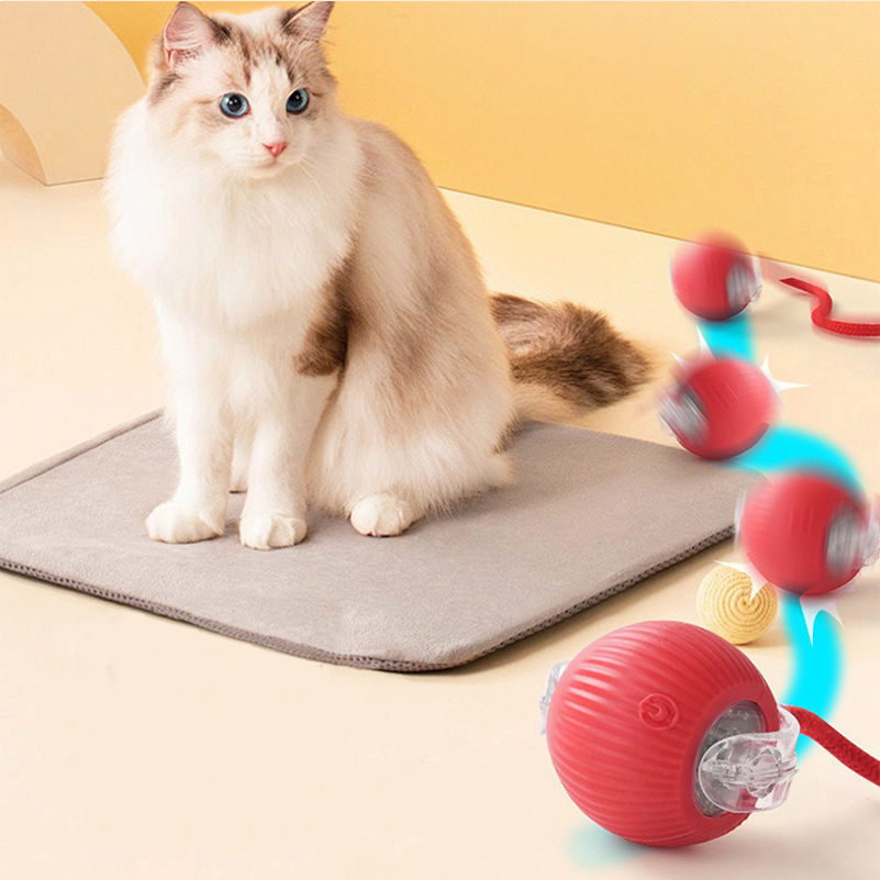 Cat Toys Interactive Cat Toy Ball for Indoor Cats Automatic Moving Ball with Stimulating Lights Bouncy Balls Toy for Kittens