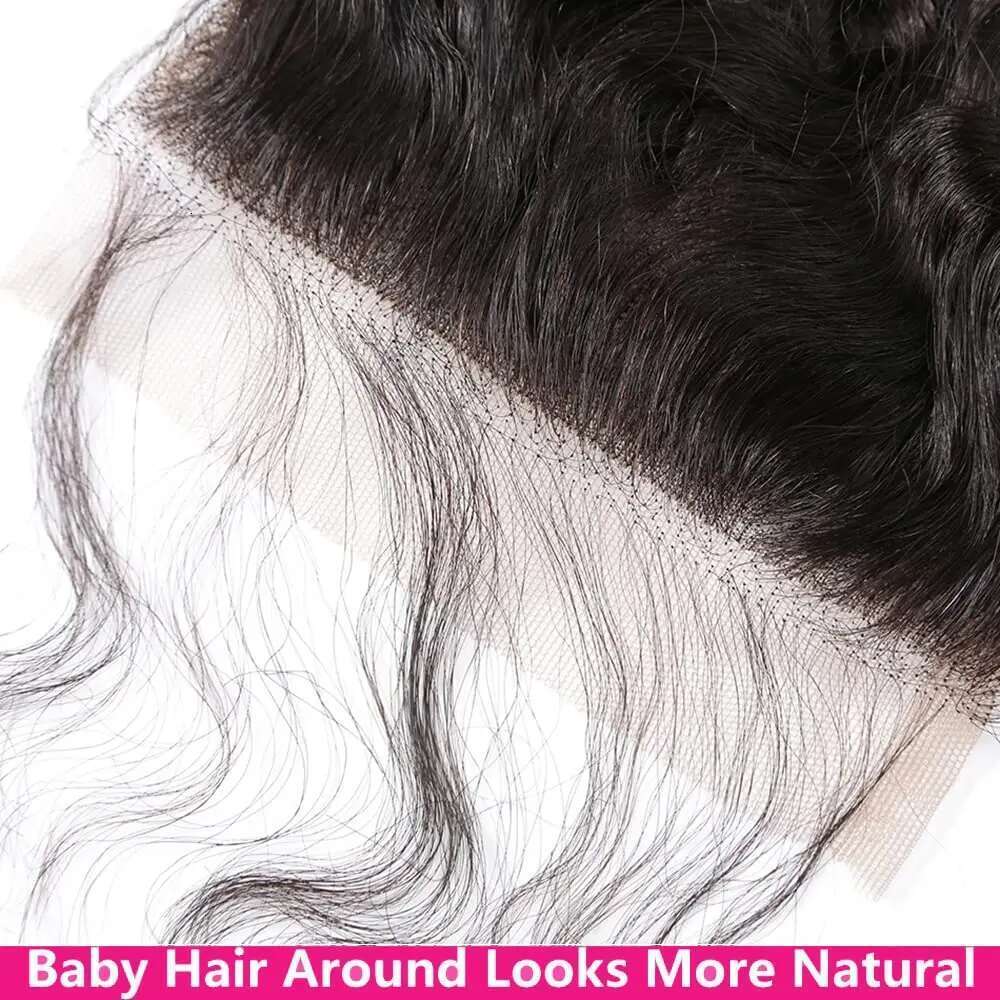 Deep Wave Brazilian Virgin Human Hair 3 Bundles With 4X4 Lace Closure For Black Women Natural Color 30 Inch