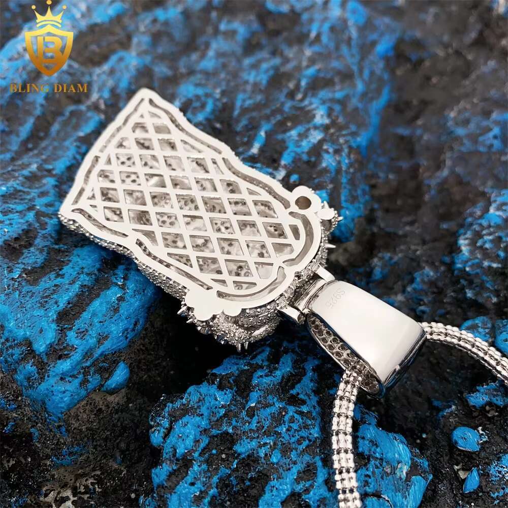 Blingdiam Hip Hop Jewelry Jesus Pendant Iced Out Pear Shape Diamond Vvs Moissanite 925 Sterling Silver Ready to Ship