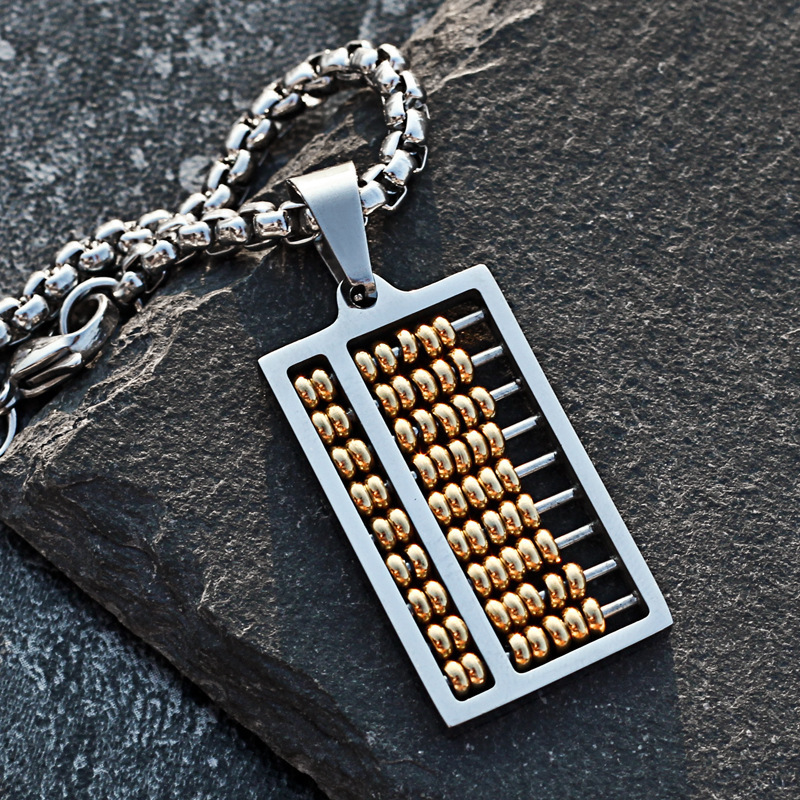 New product: Abacus necklace that can be adjusted for both men's women's hip-hop, titanium steel ethnic style pendant, and jewelry