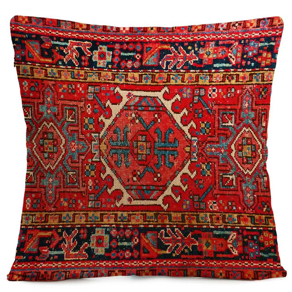 Retro Persian geometric patterns throw pillow cover with short plush print for living room sofa decoration cushion cover G251124