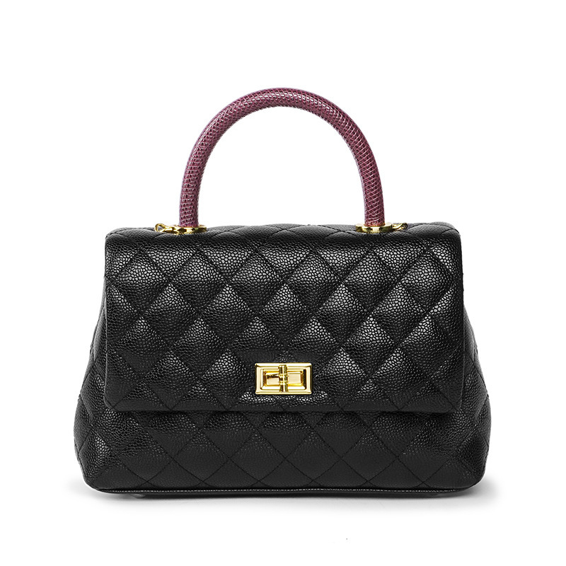 Xiaoxiangfeng Diamond Grid Caviar Handbag With High End Feel Light Luxury Bag Chain Women S Commuting Versatile Single Shoulder Crossbody Bag Tote Bag